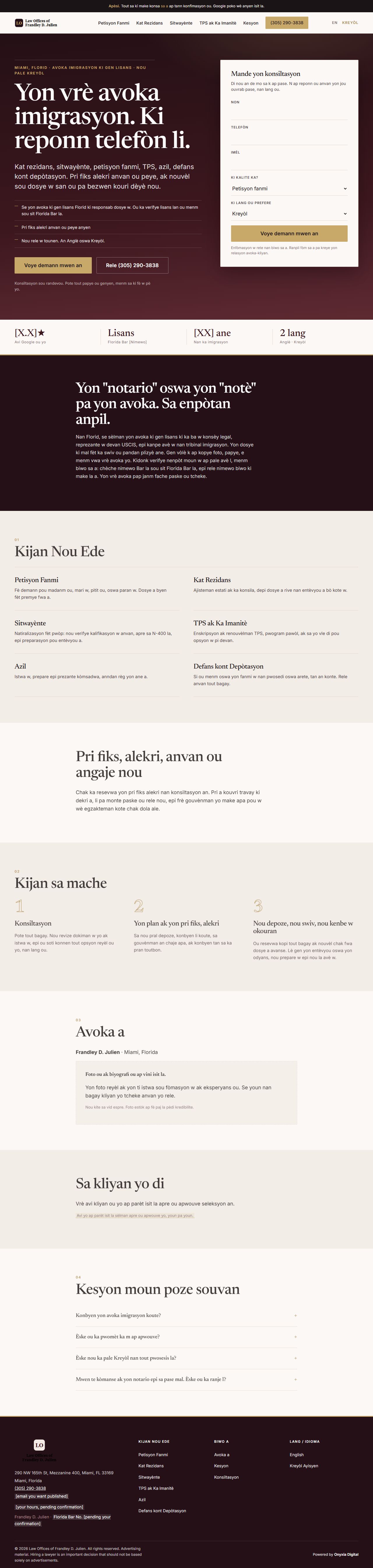 Full Kreyol page for Julien