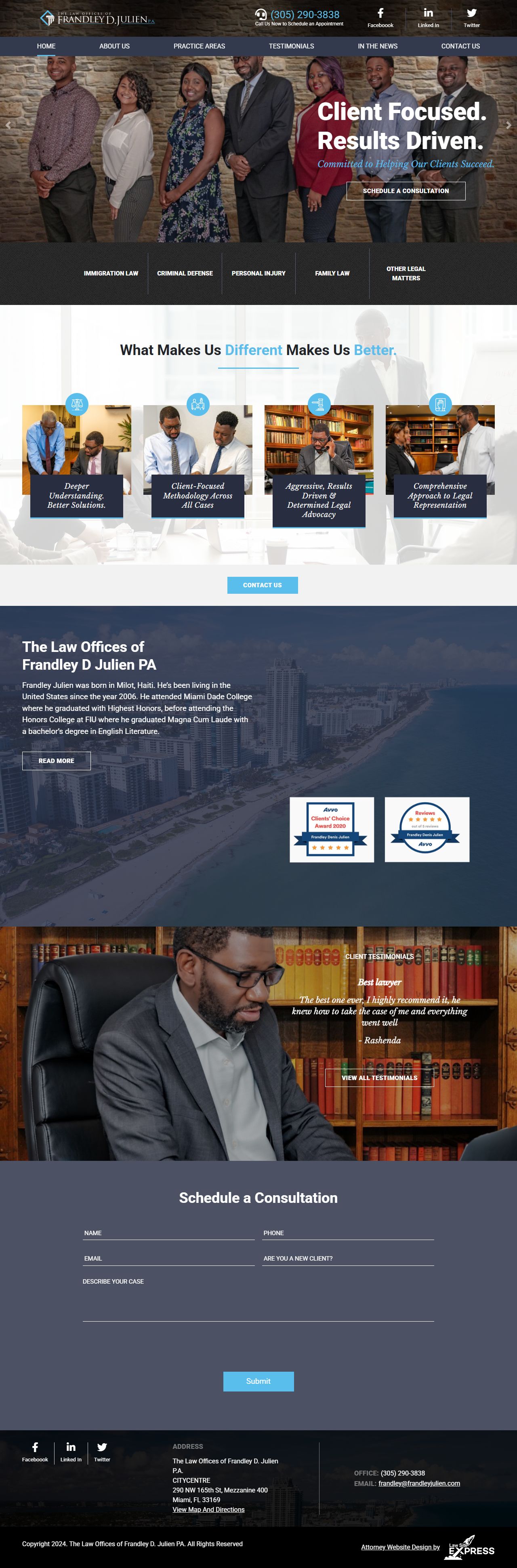 julienlegal.com full homepage