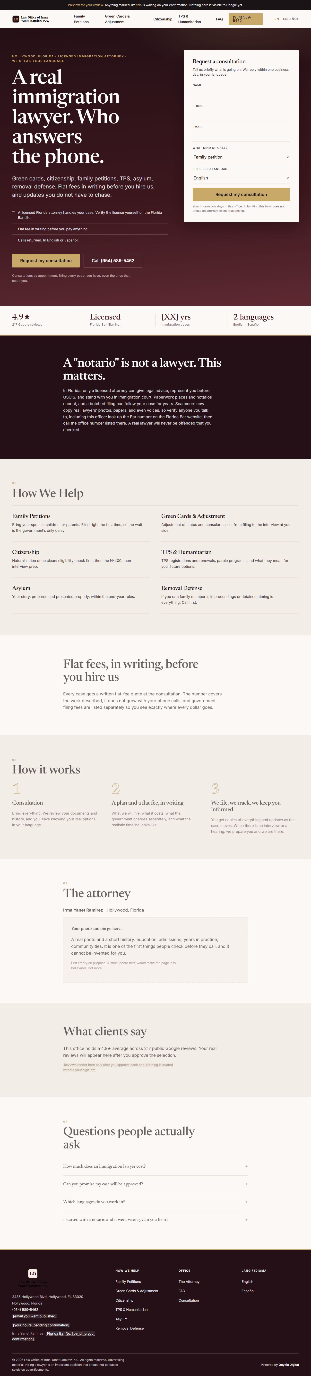 Full built page for Ramirez